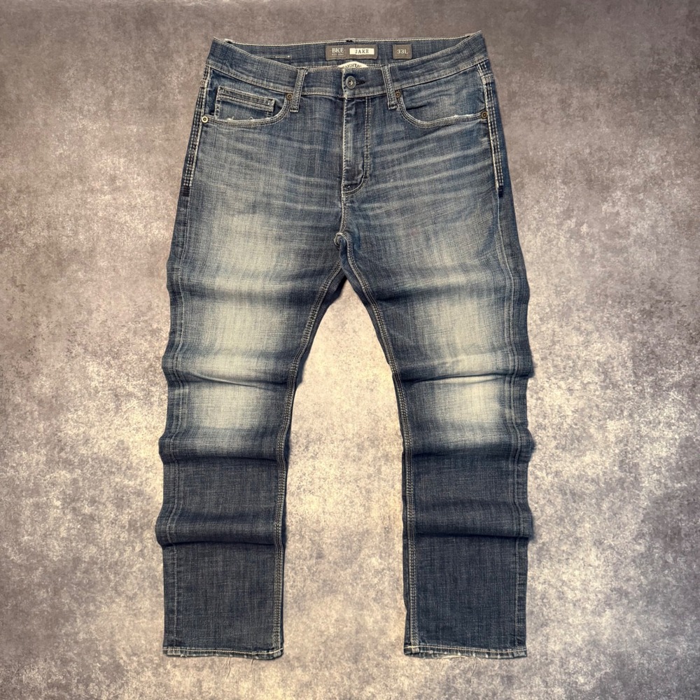 Buckle BKE Jake Straight Leg Jeans Mens 33L Medium Wash Blue Denim Stretch 33